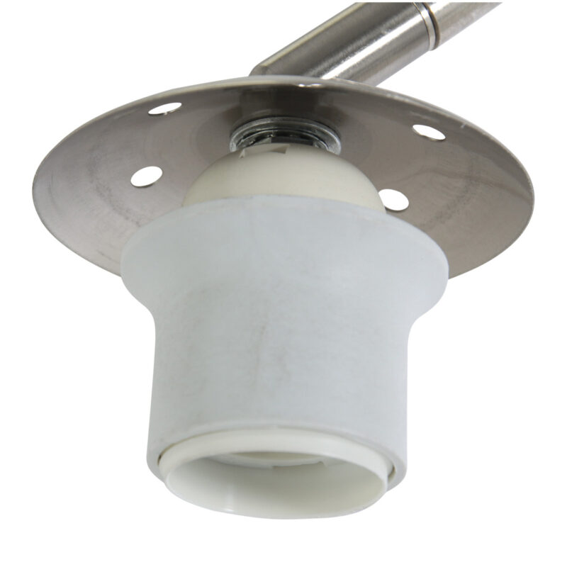 Staalkleurige vloerlamp booglamp Sparkled Light 9879ST met grijs kunststof bol kap - Afbeelding 3