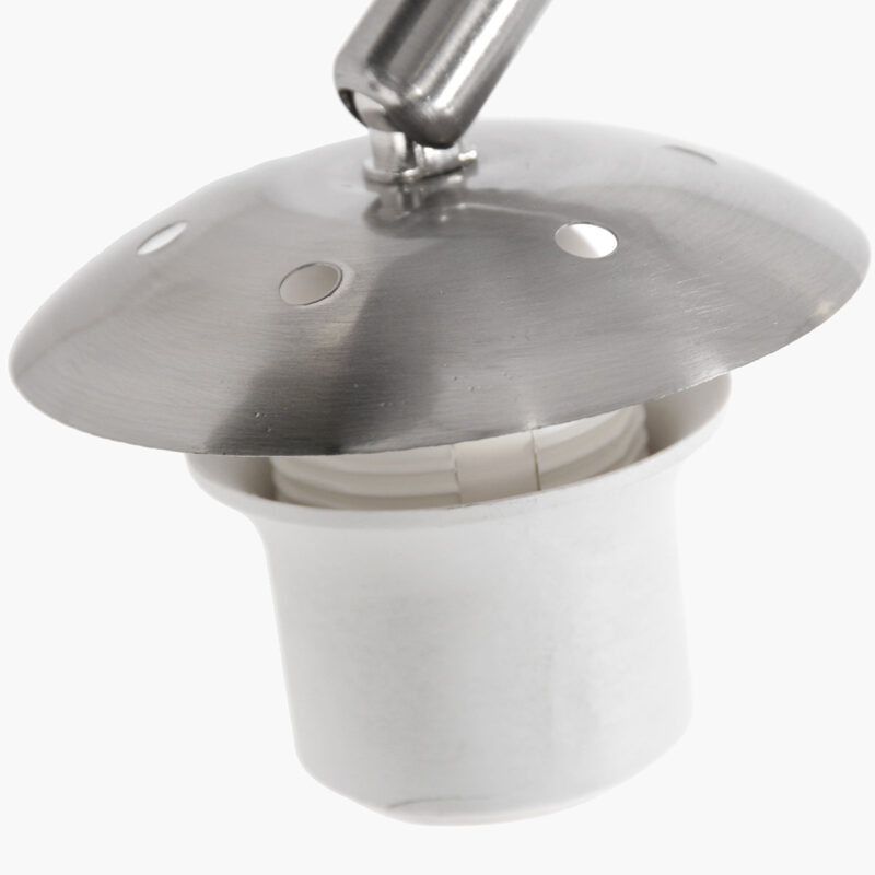 Staalkleurige vloerlamp booglamp Sparkled Light 9879ST met grijs kunststof bol kap - Afbeelding 4
