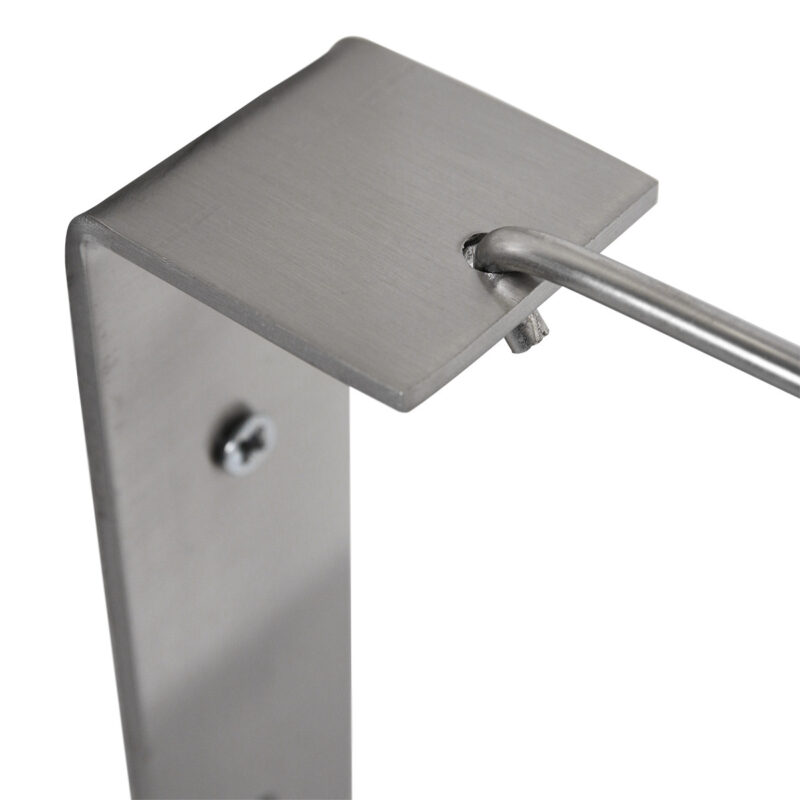 Staalkleurige wandlamp Elegant Classy 2574ST zonder kap met E27 fitting - Afbeelding 9
