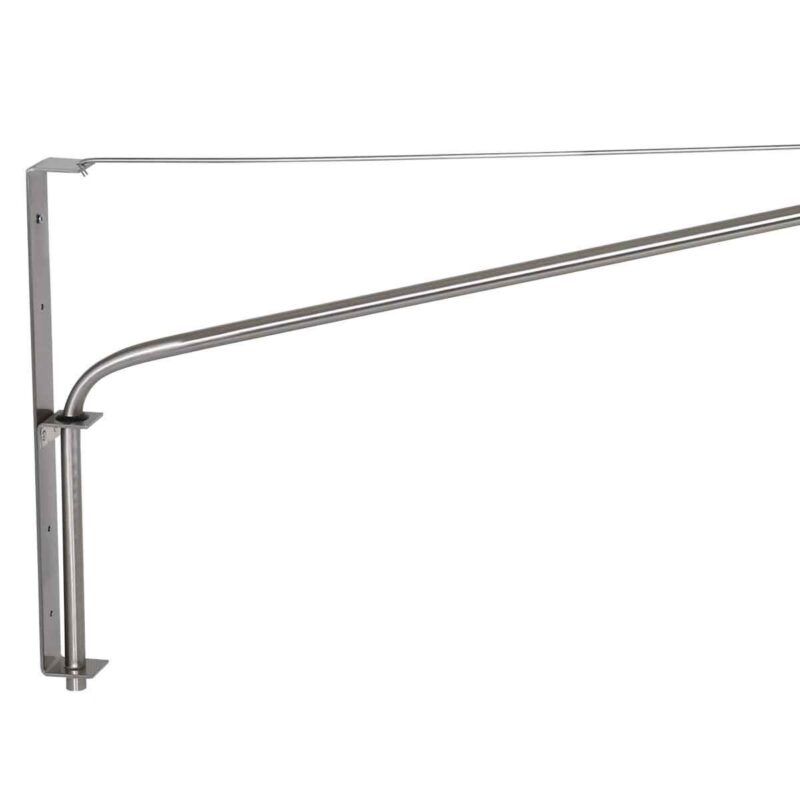 Staalkleurige wandlamp Elegant Classy 3957ST met zwart linnen kap - Afbeelding 3