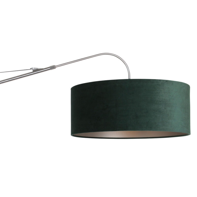 Staalkleurige wandlamp Elegant Classy 8130ST met groen velours kap - Afbeelding 14