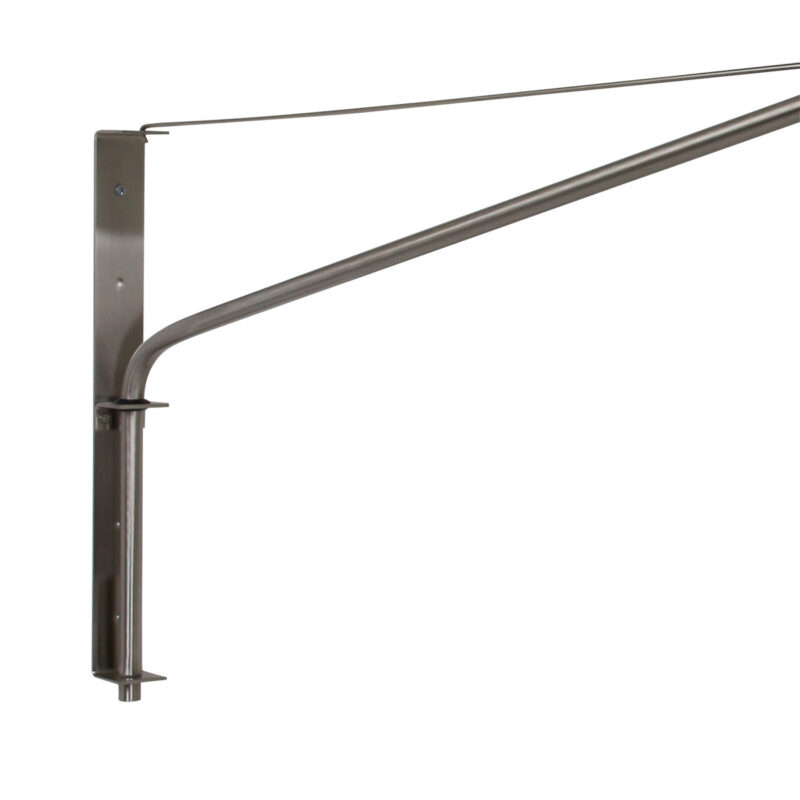 Staalkleurige wandlamp Elegant Classy 9325ST met Sizoflor zwarte kap - Afbeelding 4