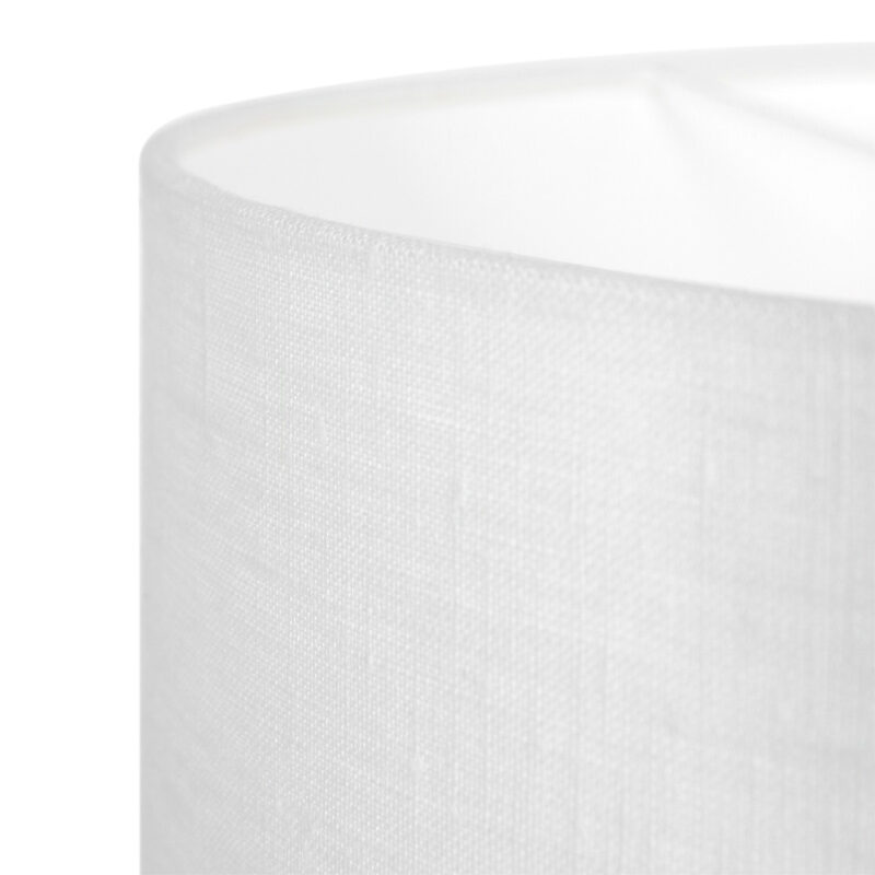 Staalkleurige wandlamp Elegant Classy 9328ST met wit grof linnen kap - Afbeelding 11