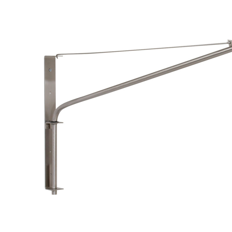 Staalkleurige wandlamp Elegant Classy 9329ST met grijs grof linnen kap - Afbeelding 12