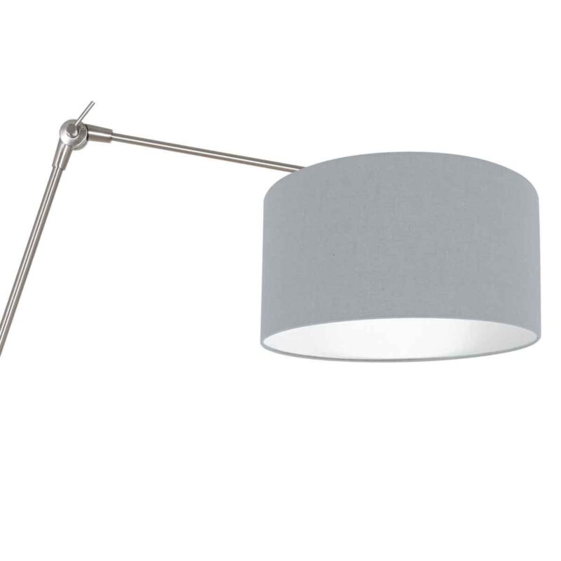 Staalkleurige wandlamp Prestige Chic 3955ST met blauw linnen kap - Afbeelding 15