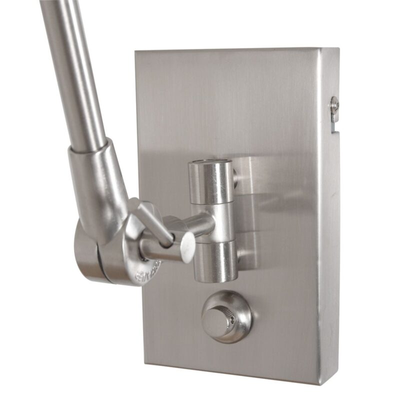 Staalkleurige wandlamp Prestige Chic 3985ST met zwart linnen kap - Afbeelding 12