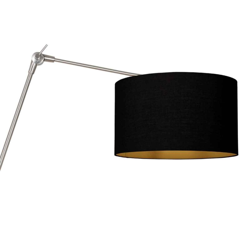 Staalkleurige wandlamp Prestige Chic 3985ST met zwart linnen kap - Afbeelding 16