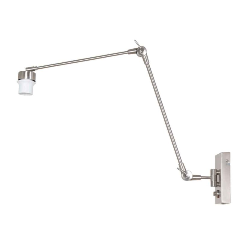 Staalkleurige wandlamp Prestige Chic 7396ST zonder kap - Afbeelding 2