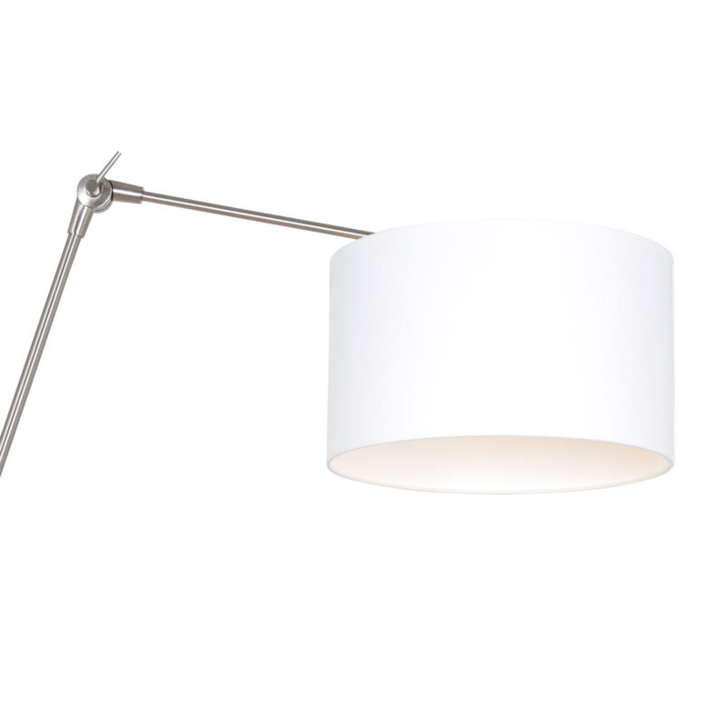 Staalkleurige wandlamp Prestige Chic 8106ST met wit fijn linnen kap - Afbeelding 15
