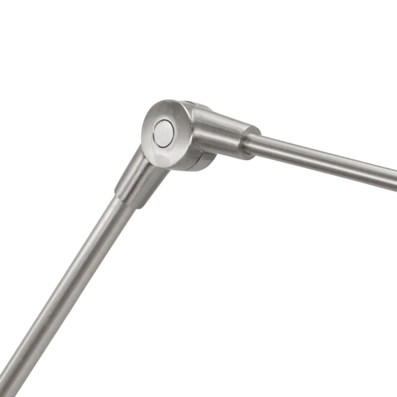 Staalkleurige wandlamp Prestige Chic 8107ST met grijs grof linnen kap - Afbeelding 14