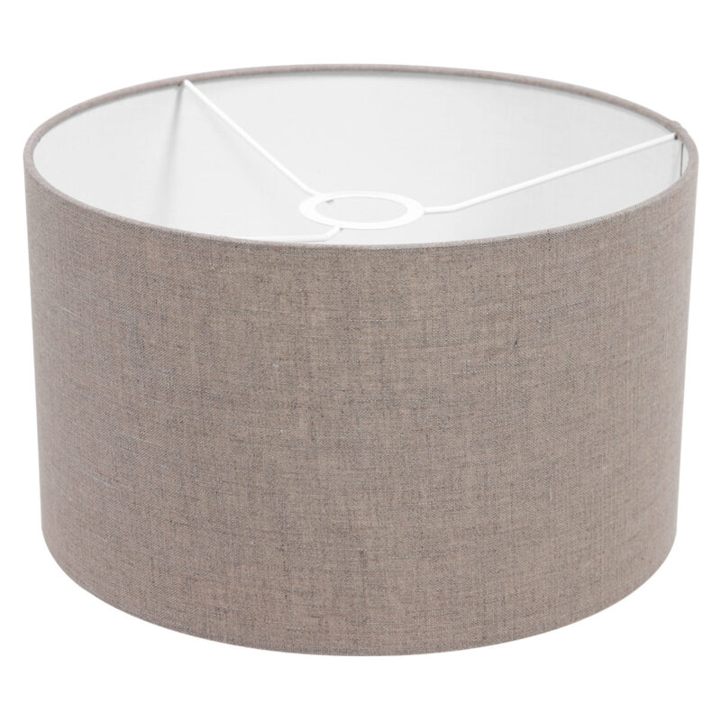 Staalkleurige wandlamp Prestige Chic 8107ST met grijs grof linnen kap - Afbeelding 5