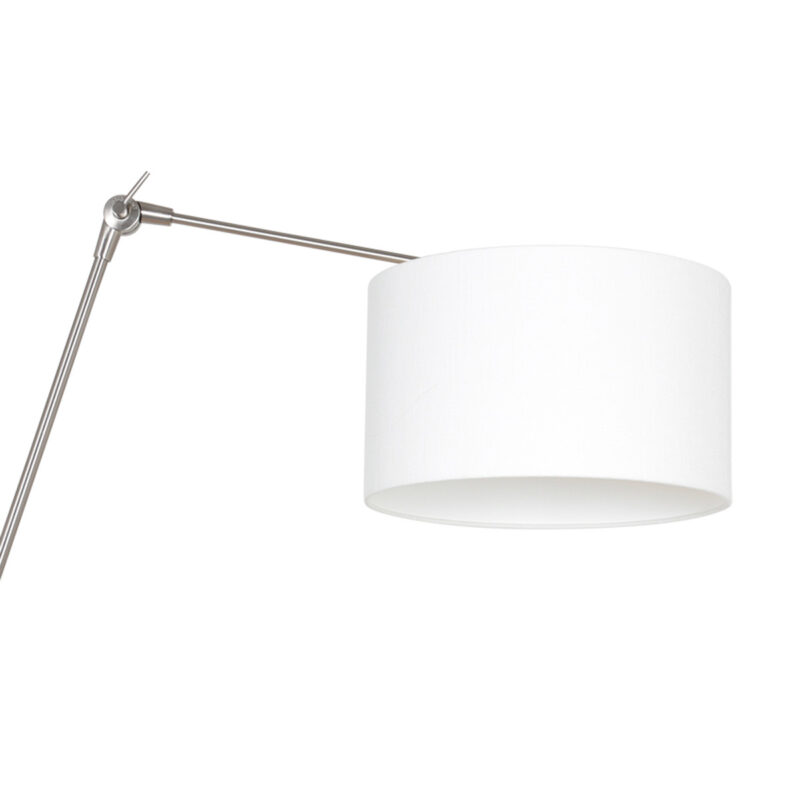 Staalkleurige wandlamp Prestige Chic 8108ST met wit grof linnen kap - Afbeelding 15