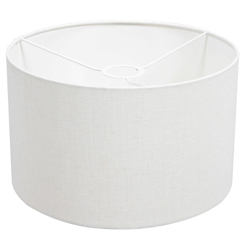 Staalkleurige wandlamp Prestige Chic 8108ST met wit grof linnen kap - Afbeelding 5