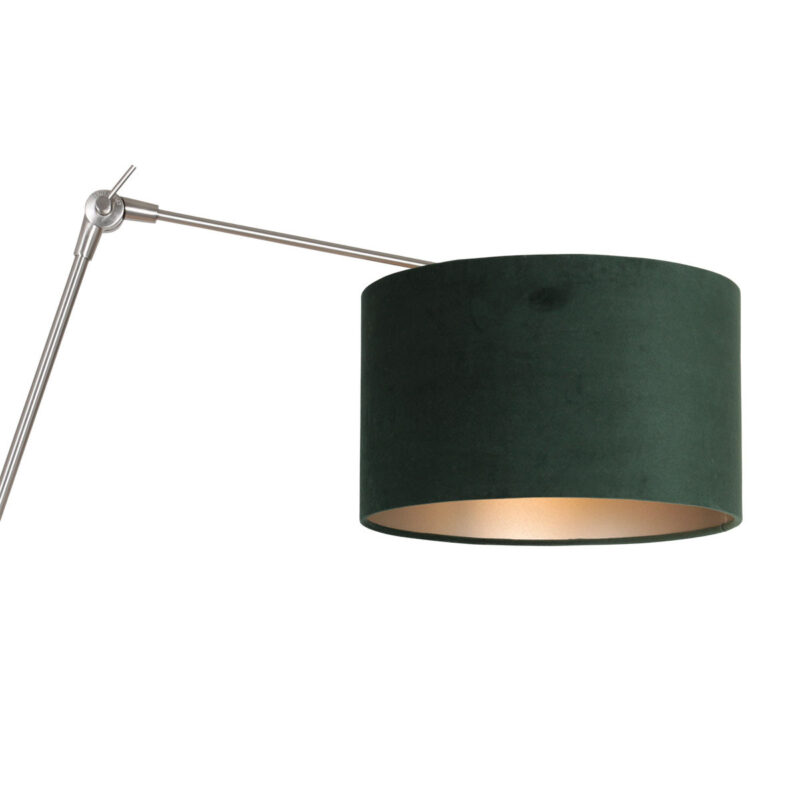 Staalkleurige wandlamp Prestige Chic 8109ST met groen velours kap - Afbeelding 15