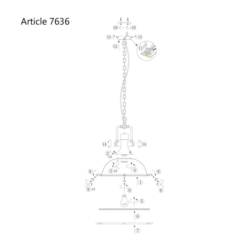 Stoere bruine hanglamp Eliga 7636B met E27 fitting - Afbeelding 11