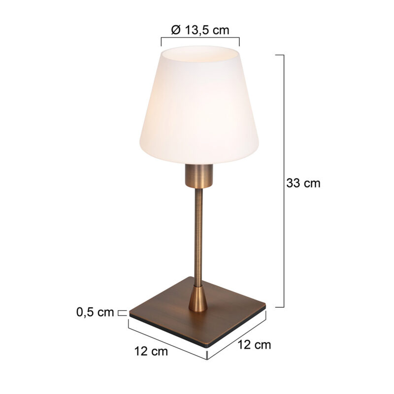 Tafellamp Ancilla 3100BR Brons E14 fitting Touch on/off - Afbeelding 6