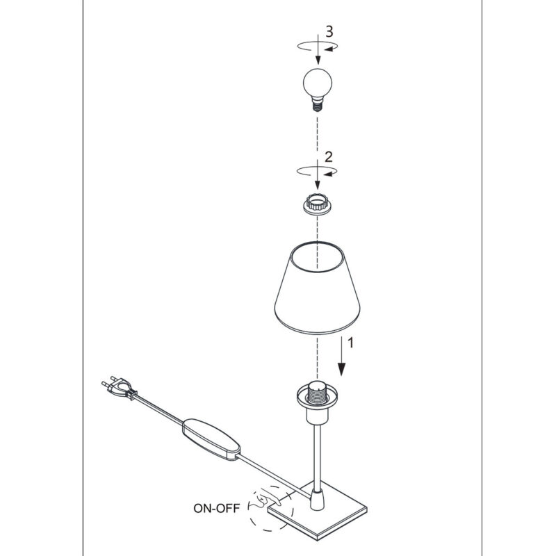 Tafellamp Ancilla 3100ST Staal E14 fitting Touch on/off - Afbeelding 7