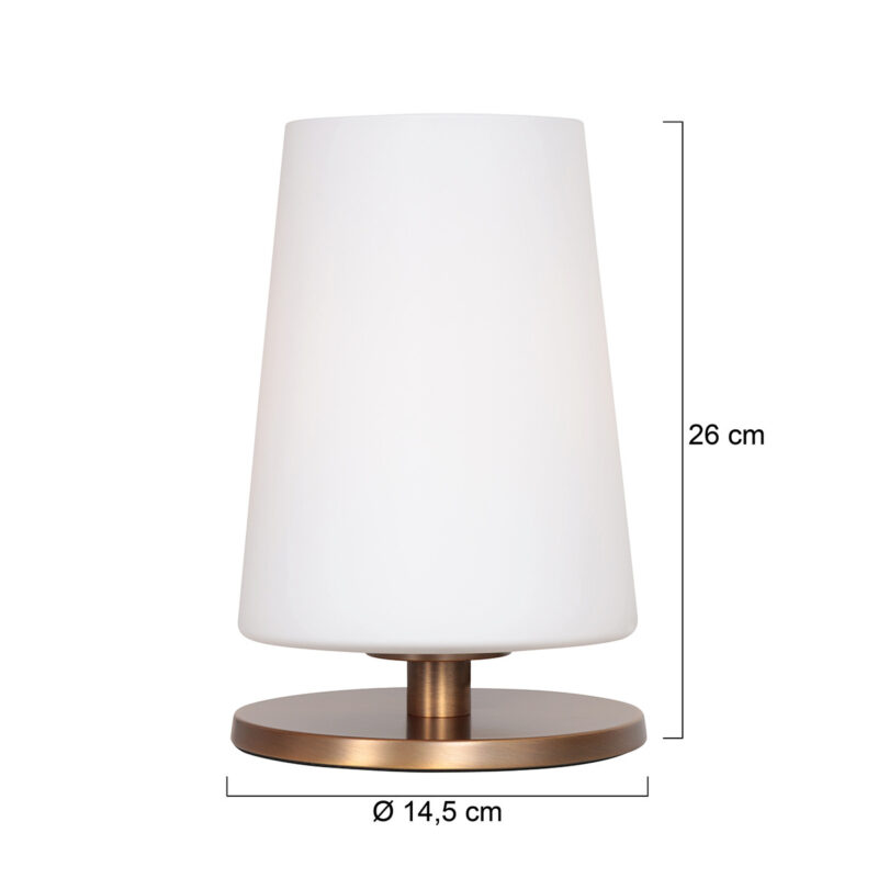 Tafellamp Ancilla 3101BR Brons E27 fitting Touch on/off - Afbeelding 3