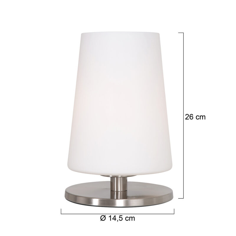 Tafellamp Ancilla 3101ST Staal E27 fitting Touch on/off - Afbeelding 6
