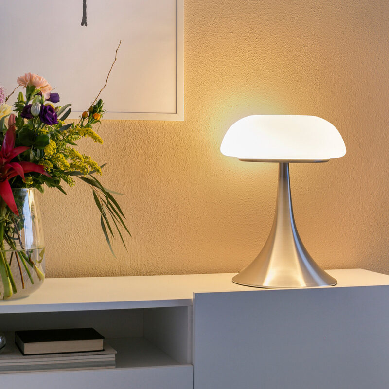 Tafellamp Ancilla 5557ST Staal met schakelaar in het snoer - Afbeelding 4