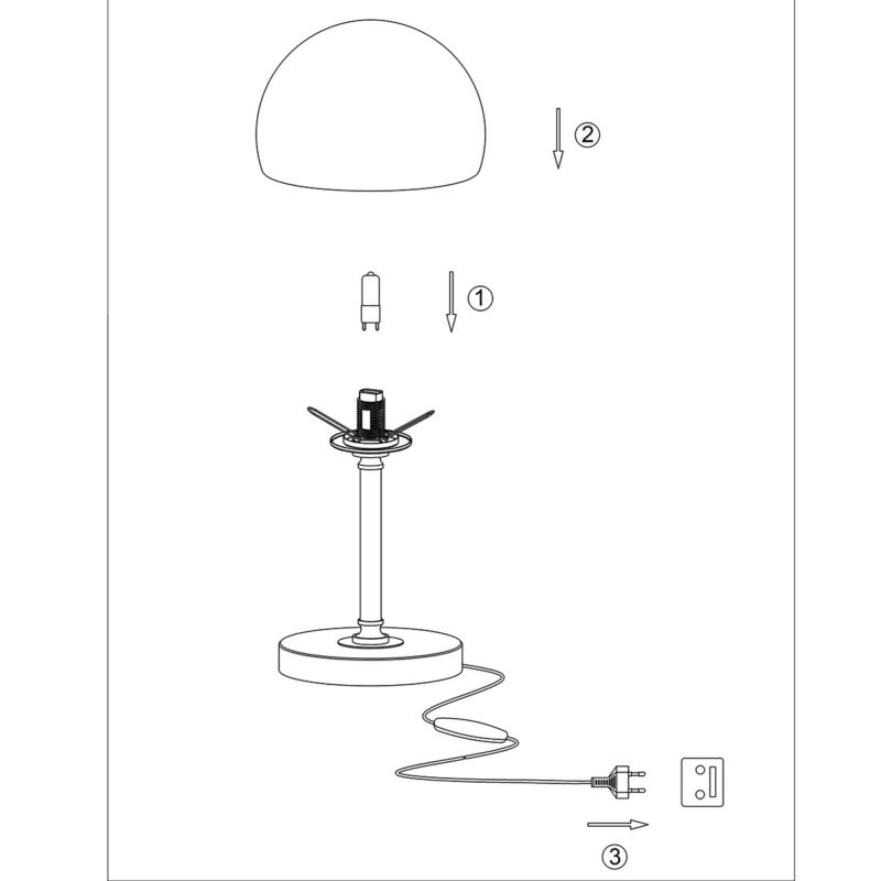 Tafellamp Ancilla 7933CH Chroom met drie standen dimmer - Afbeelding 9