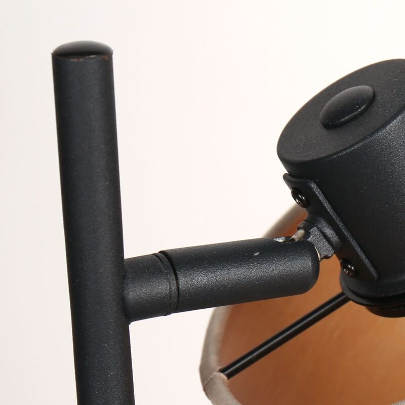 Tafellamp Bambus 3669ZW Zwart 1 lichts met houten kapje - Afbeelding 10