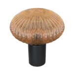Tafellamp Bloeba 4235ZW met amberkleurig ribbelglas