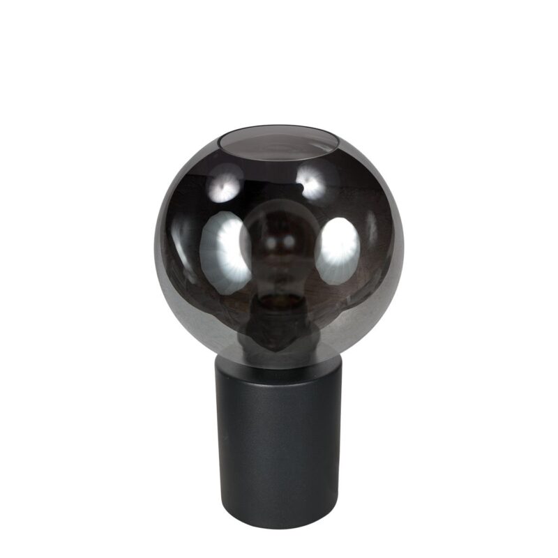 Tafellamp Bloeba 4379ZW met rookglas kap Ø15 cm - Afbeelding 2