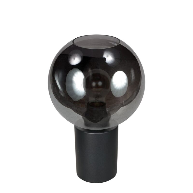 Tafellamp Bloeba 4380ZW met rookglas kap Ø20 cm - Afbeelding 2