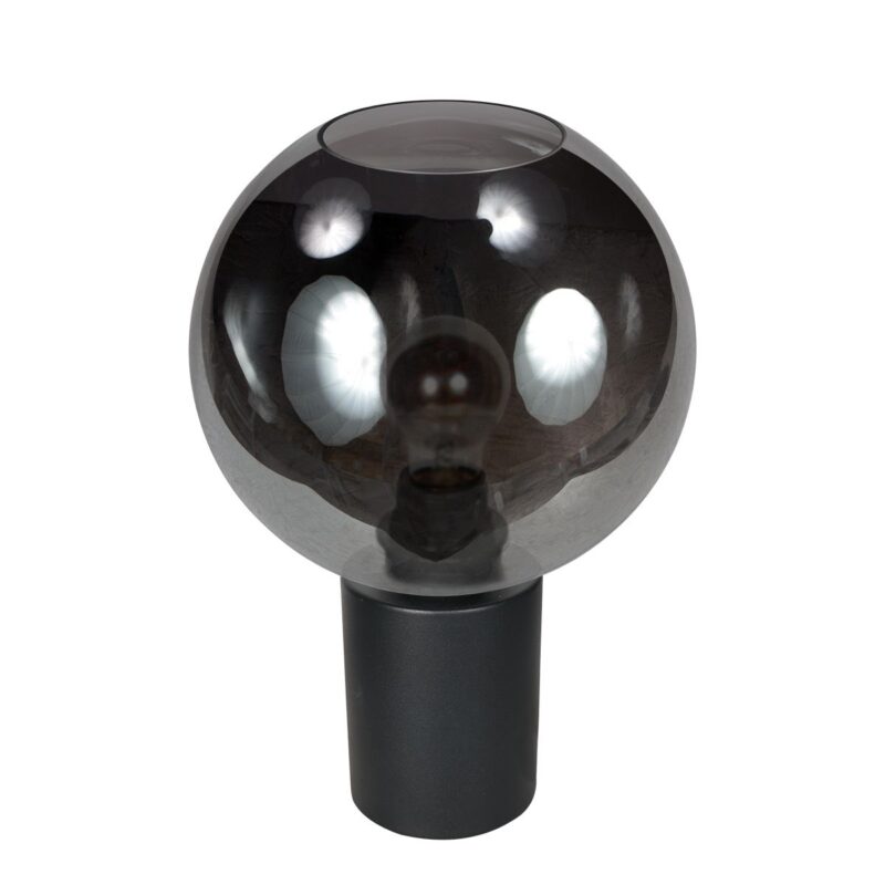 Tafellamp Bloeba 4381ZW met rookglas kap Ø25 cm - Afbeelding 2