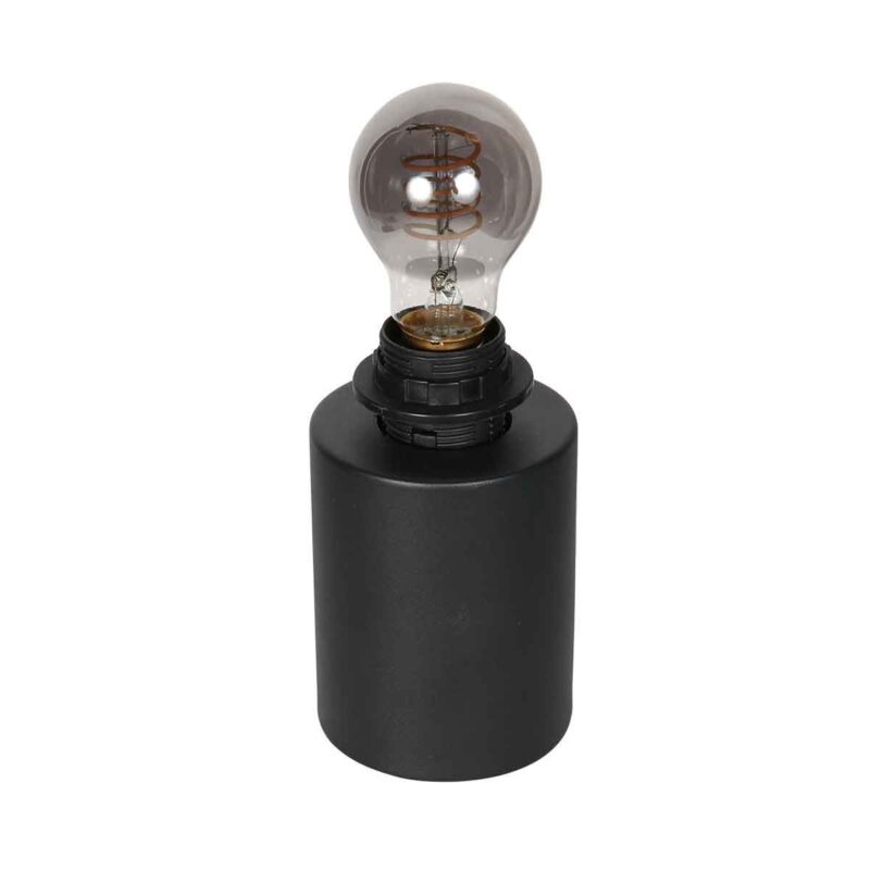 Tafellamp Bloeba 4384ZW met zwart linnen druppelkap Ø25 cm - Afbeelding 9