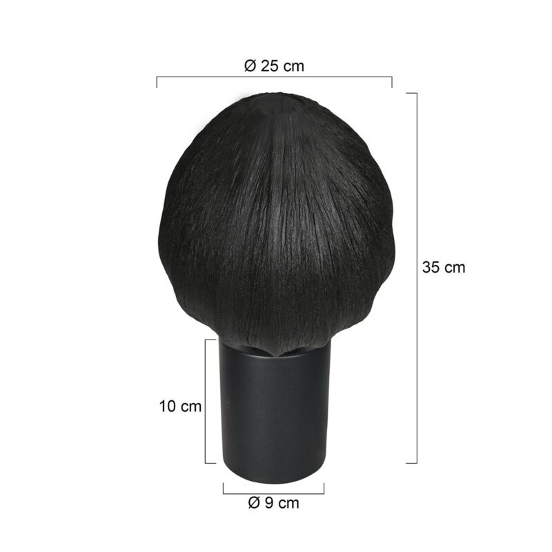 Tafellamp Bloeba 4384ZW met zwart linnen druppelkap Ø25 cm - Afbeelding 6