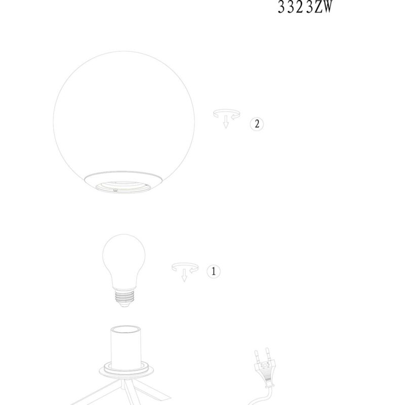 Tafellamp Bollique 3323ZW Zwart E27 fitting 26cm hoog - Afbeelding 8