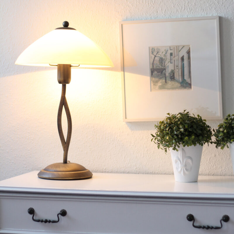 Tafellamp Capri 6842BR Brons met een E27 fitting - Afbeelding 3