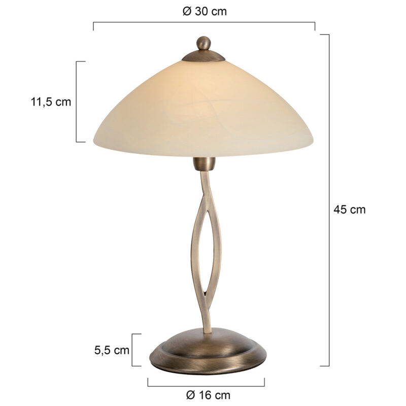 Tafellamp Capri 6842BR Brons met een E27 fitting - Afbeelding 8