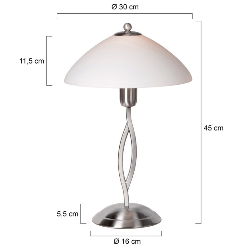 Tafellamp Capri 6842ST Staal met een E27 fitting - Afbeelding 8