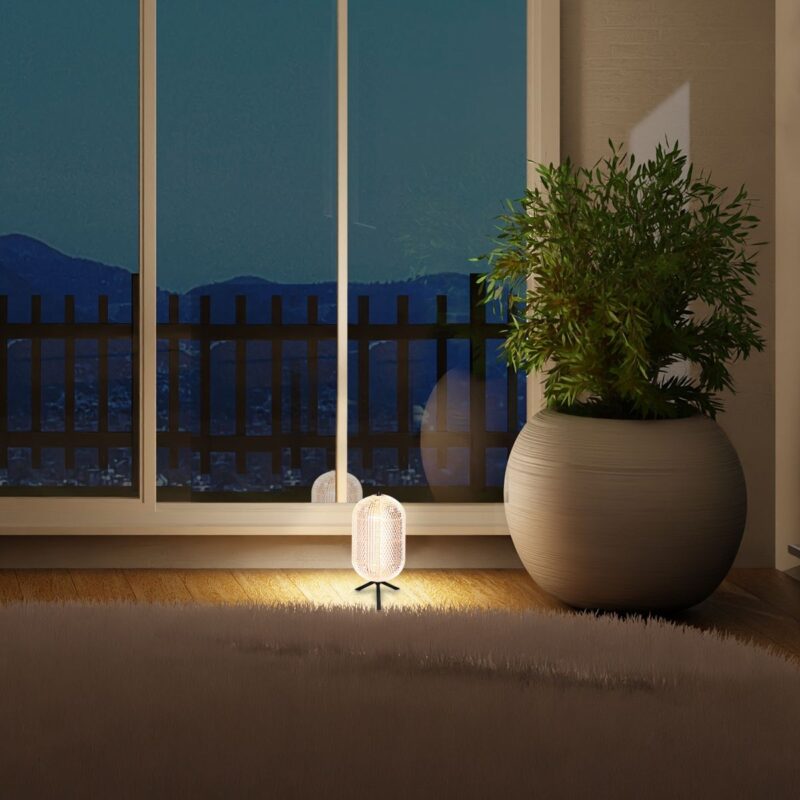 Tafellamp Geripu 3841ZW Ø15cm geribbeld kunststof met led module - Afbeelding 3