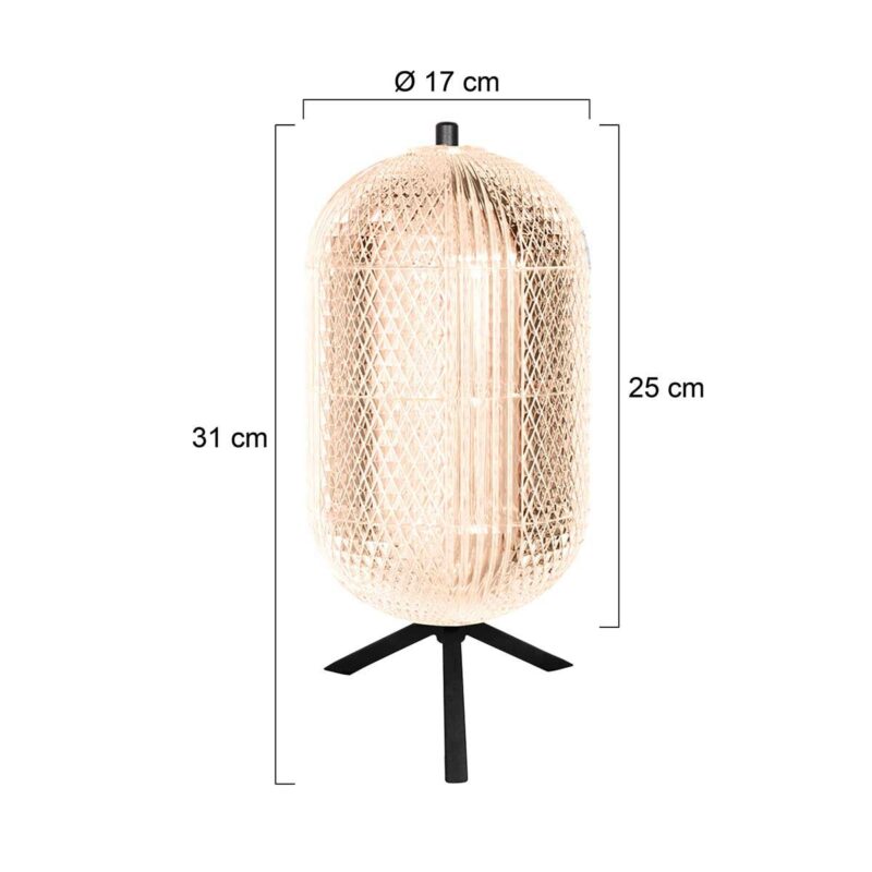 Tafellamp Geripu 3841ZW Ø15cm geribbeld kunststof met led module - Afbeelding 7