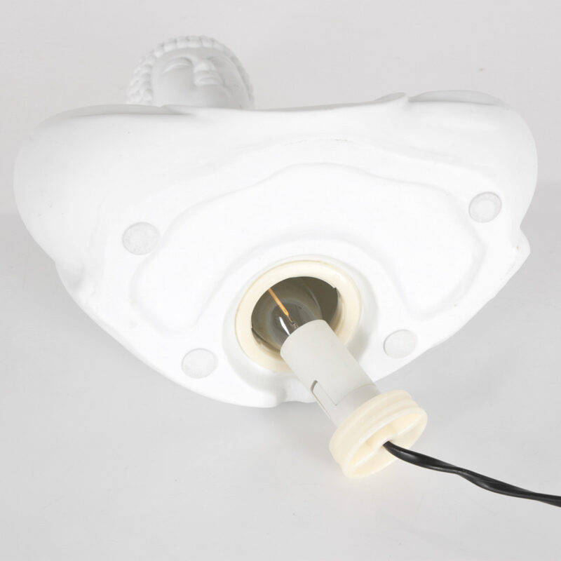 Tafellamp Jazz 3107W een witte Boeddha met E14 fitting - Afbeelding 8