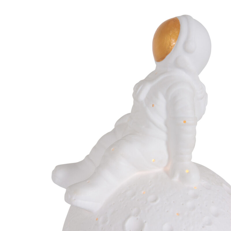 Tafellamp Jazz 3108W Witte astronaut met goudkleurig vizier - Afbeelding 3