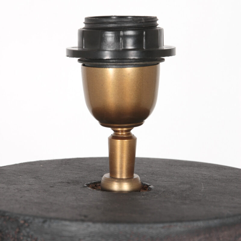 Tafellamp Lyons 3466ZW Zwart met snoer schakelaar en E27 fitting zonder kap - Afbeelding 3