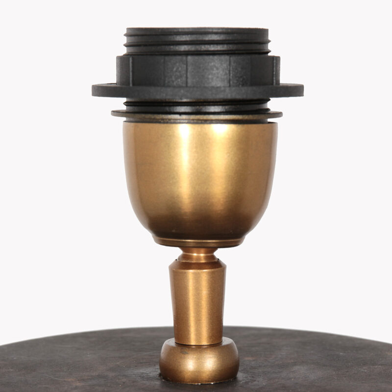 Tafellamp Lyons 3469ZW Zwart met grijs velours kap - Afbeelding 4