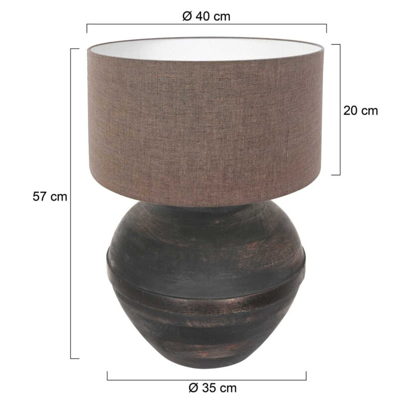 Lyons 3472ZW Black Table Lamp with Coarse Linen Gray Shade - Image 7