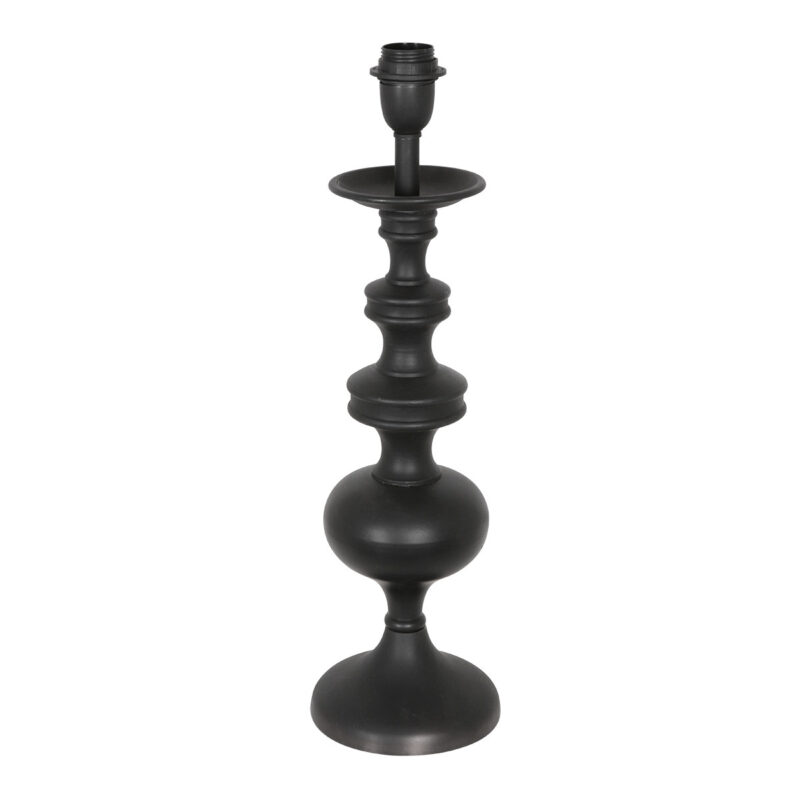 Lampe de table Lyons 3486ZW noire avec abat-jour en lin gris et interrupteur à cordon - Image 9