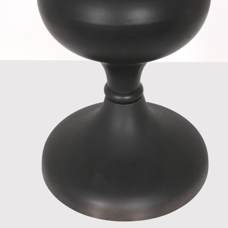Lampe de table Lyons 3486ZW noire avec abat-jour en lin gris et interrupteur à cordon - Image 10
