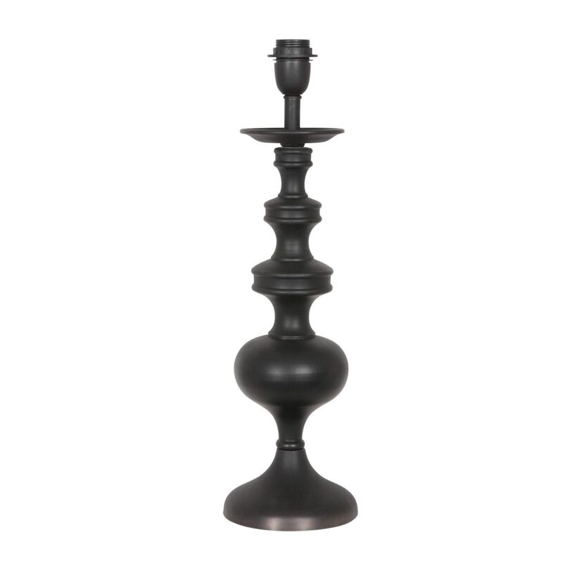 Lampe de table Lyons 3486ZW noire avec abat-jour en lin gris et interrupteur à cordon - Image 16