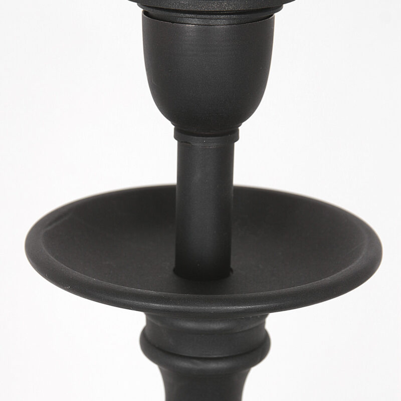 Lampe de table Lyons 3486ZW noire avec abat-jour en lin gris et interrupteur à cordon - Image 3