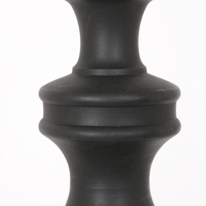Lampe de table Lyons 3486ZW noire avec abat-jour en lin gris et interrupteur à cordon - Image 4
