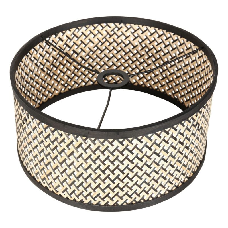 Tafellamp Lyons 3745ZW Zwart met naturel / zwart bamboe kap - Afbeelding 6