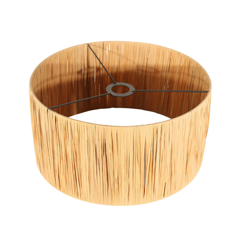 Tafellamp Lyons 3746ZW Zwart met naturel gras kap - Afbeelding 6